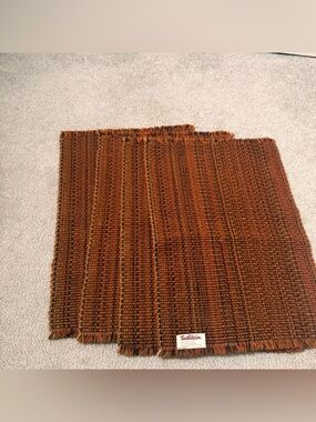 Town & Country Linen Brown Placemat 4 pc Set Farmhouse Cottagecore